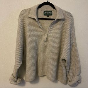 AMERICAN EAGLE half-button up sweater. Size large. Cream/oatmeal color.